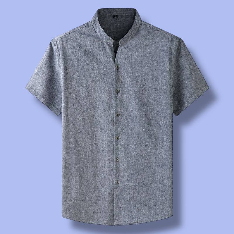 Short Sleeve Linen Blend Shirt