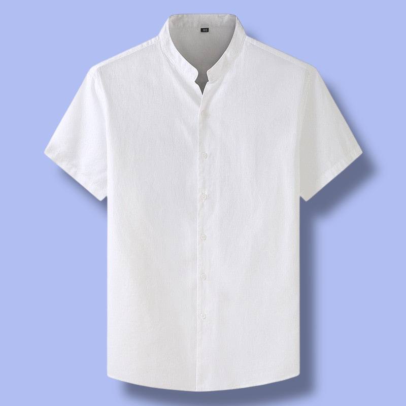 Short Sleeve Linen Blend Shirt