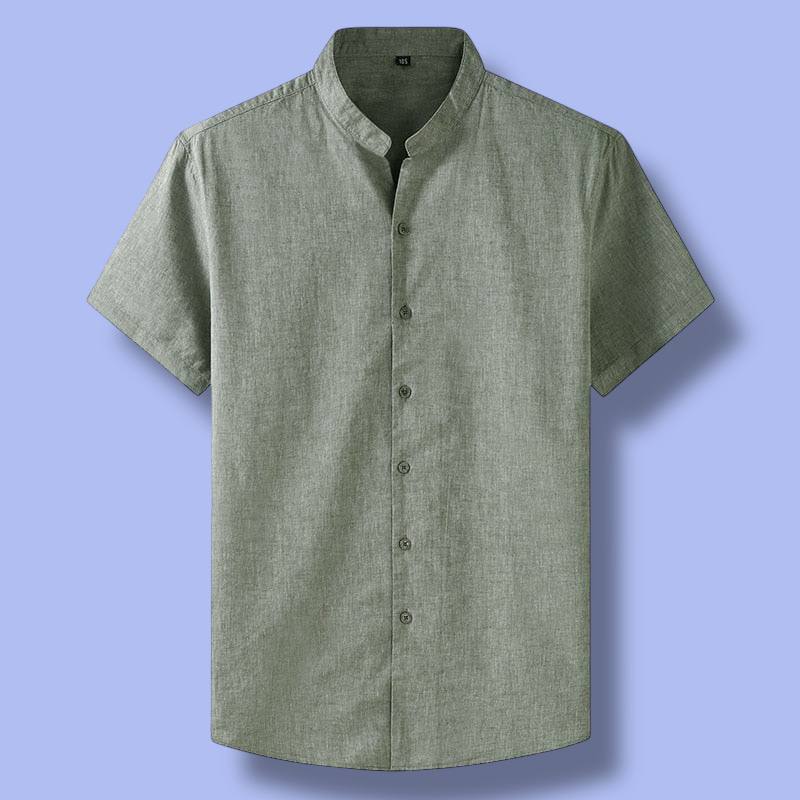 Short Sleeve Linen Blend Shirt