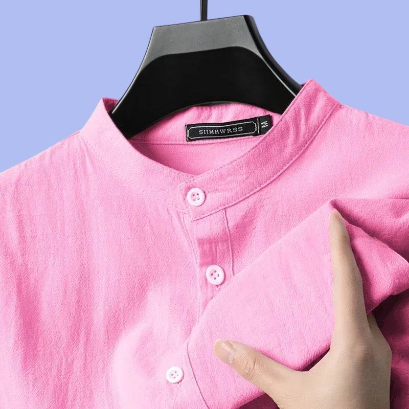 Men’s Cotton Linen Lightweight Henley Shirt