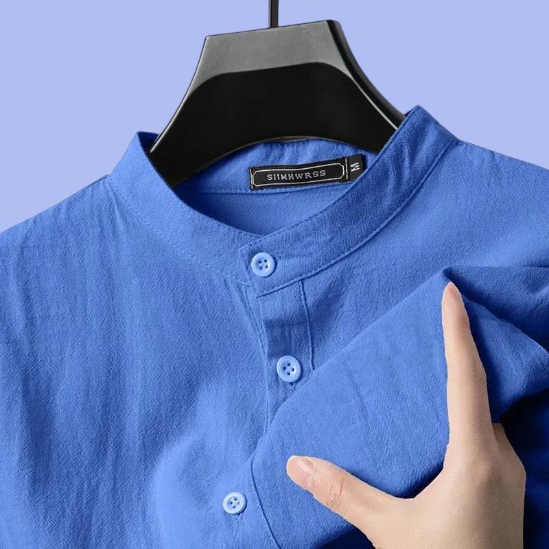 Men’s Cotton Linen Lightweight Henley Shirt