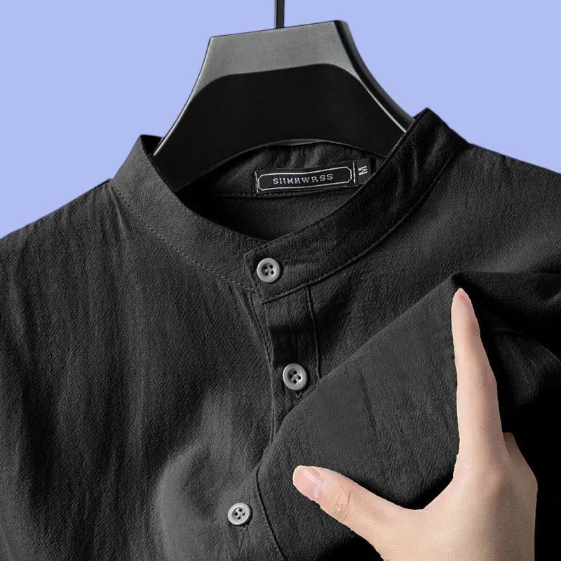 Men’s Cotton Linen Lightweight Henley Shirt