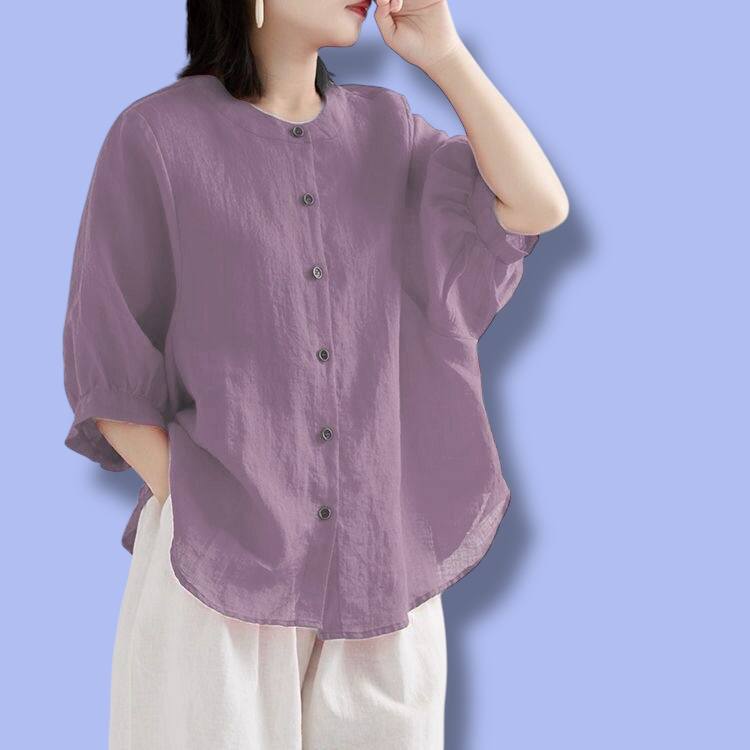 Long Sleeve Button-Up Linen Shirt