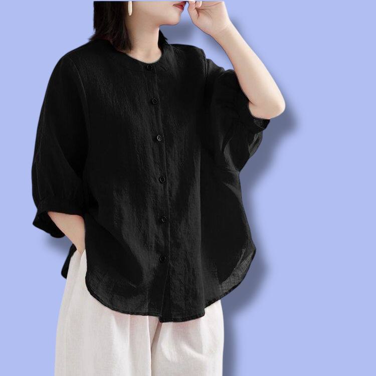 Long Sleeve Button-Up Linen Shirt
