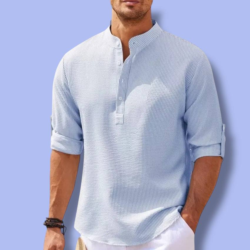 Men’s Cotton Linen Long Sleeve Shirt