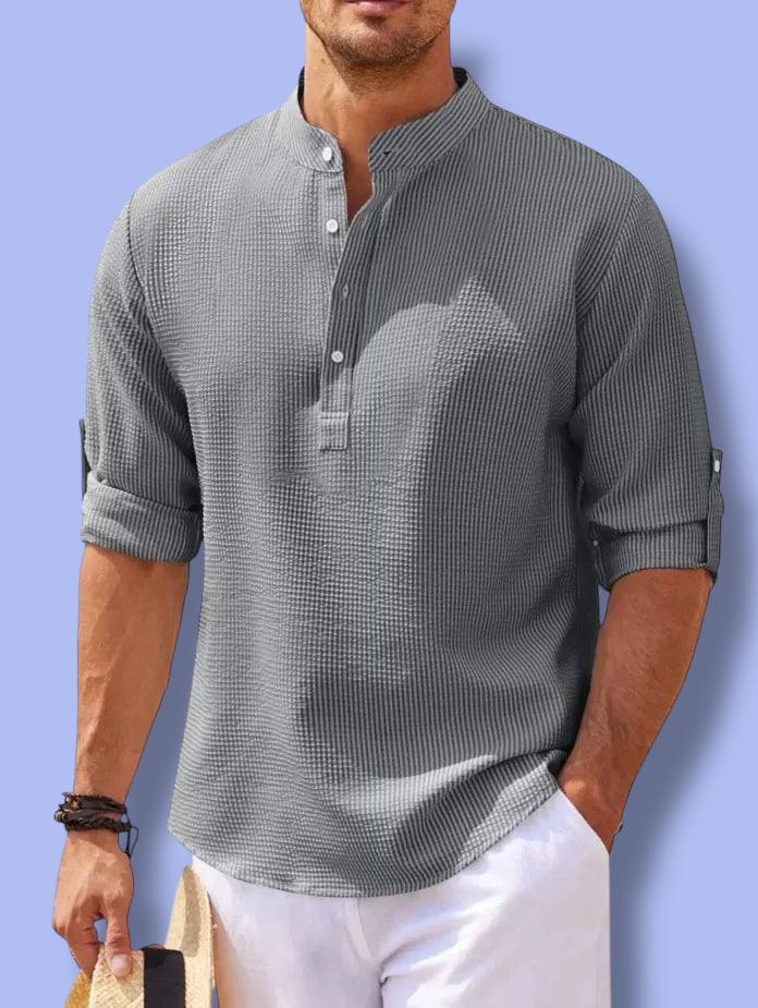 Men’s Cotton Linen Long Sleeve Shirt