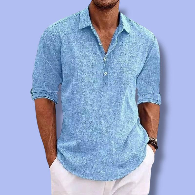 Men’s Linen-Blend Short Sleeve Shirt