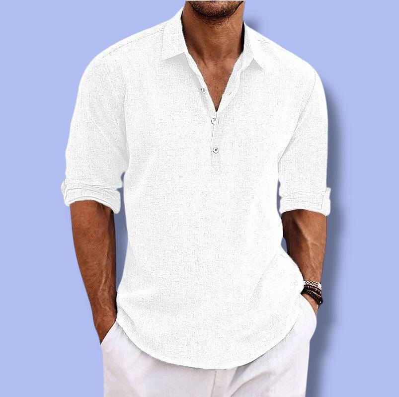 Men’s Linen-Blend Short Sleeve Shirt