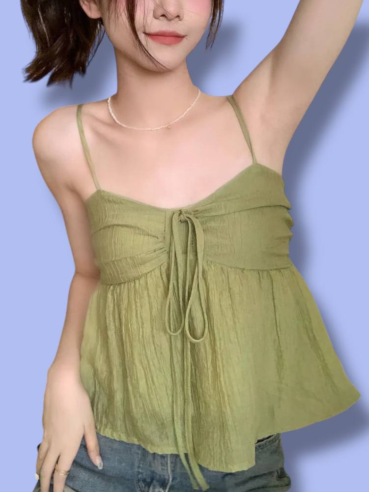 Women’s Linen Babydoll Crop Top