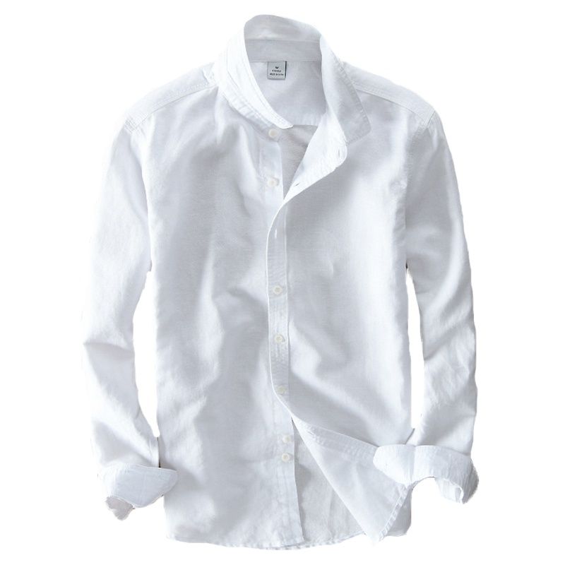 Men Long Sleeve Slim Fit Cotton Linen Blouses