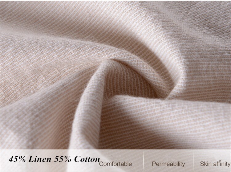 Men's Long Sleeve Cotton Solid Slim Fit Linen Shirts
