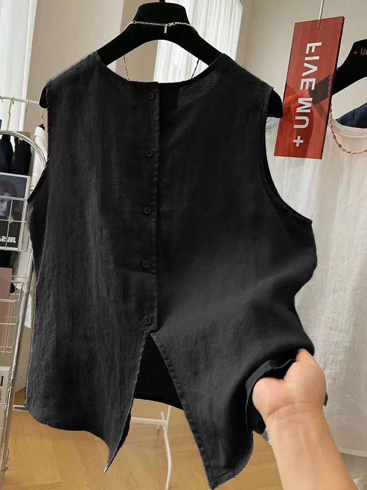 Women’s Cotton Linen Sleeveless Vest