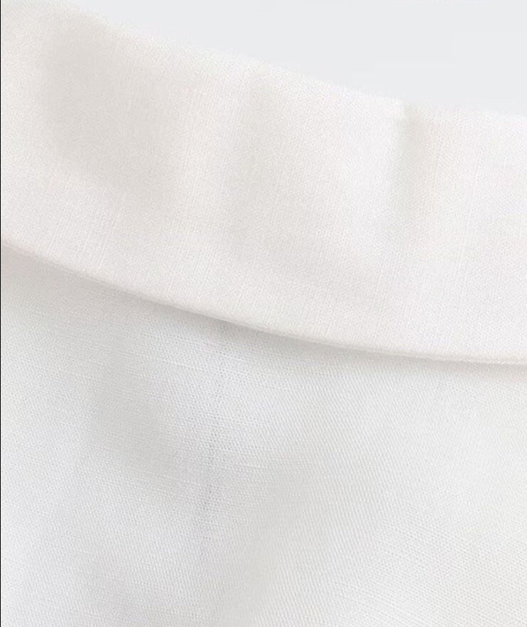 Women Long Sleeve Linen Crop Blouses