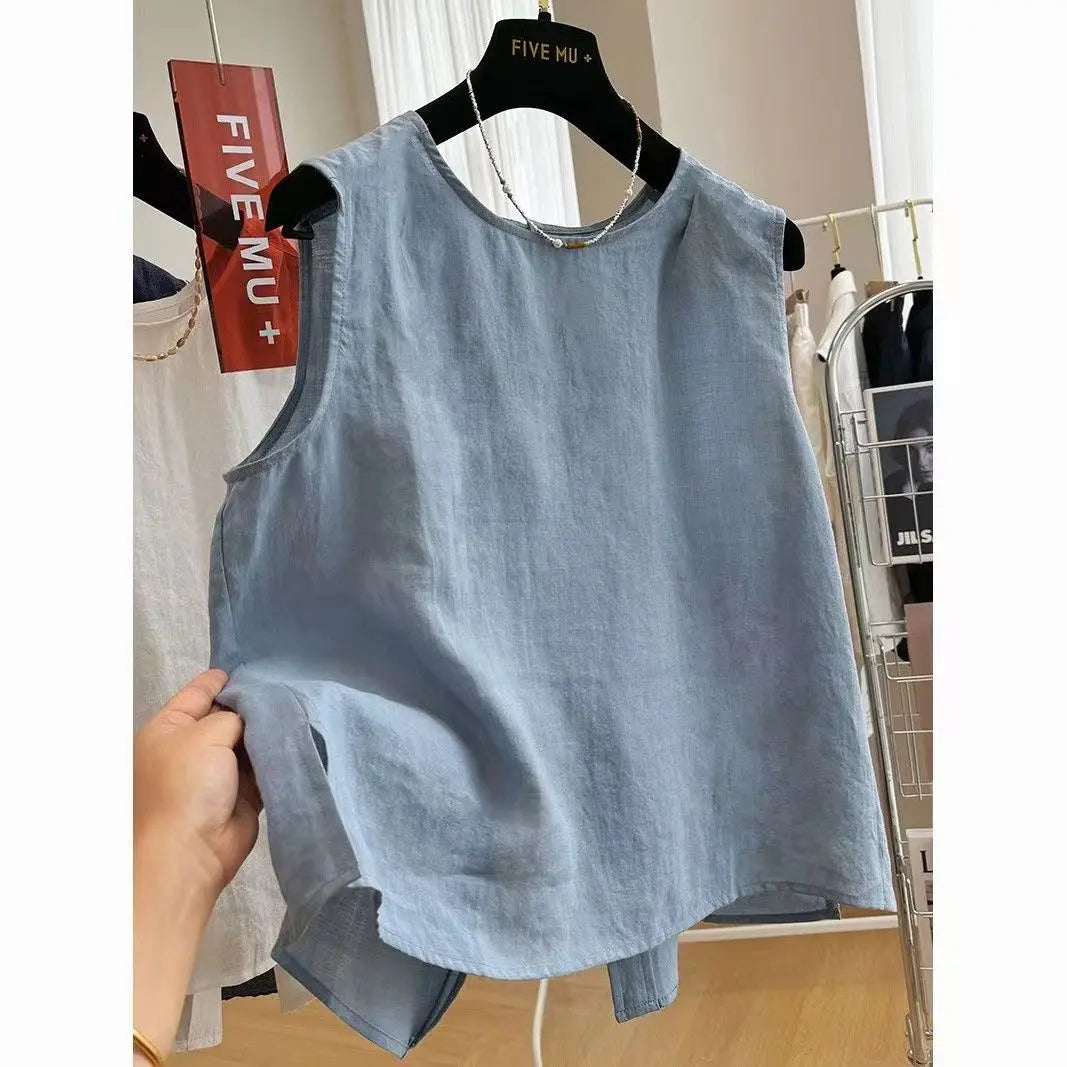 Women’s Cotton Linen Sleeveless Vest