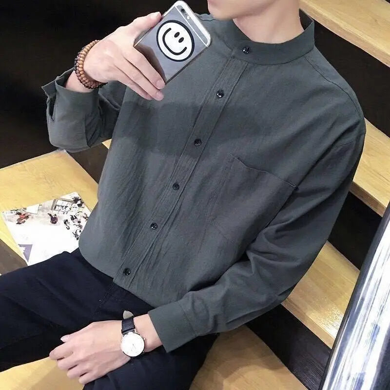Men’s Cotton Linen Half Sleeve Shirt