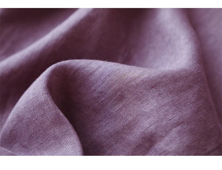 Women's Three Quarter Sleeve Button-Up Cotton Linen Shirt
