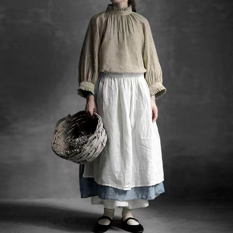 Women's Three Quarter Sleeve Linen Shirt