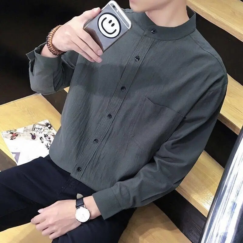 Men’s Cotton Linen Half Sleeve Shirt