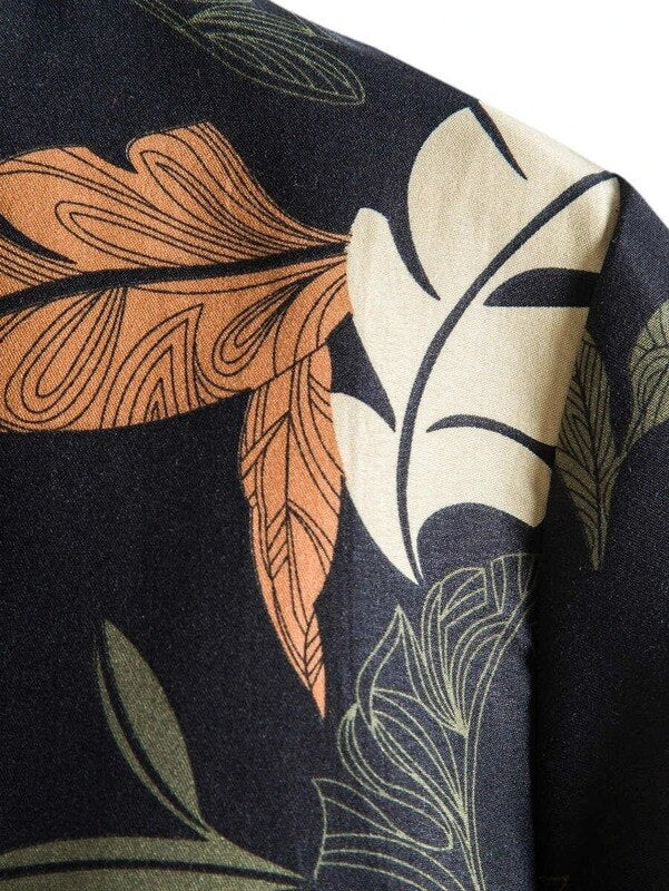 Men's Short Sleeve Cotton and Linen Shirt Top