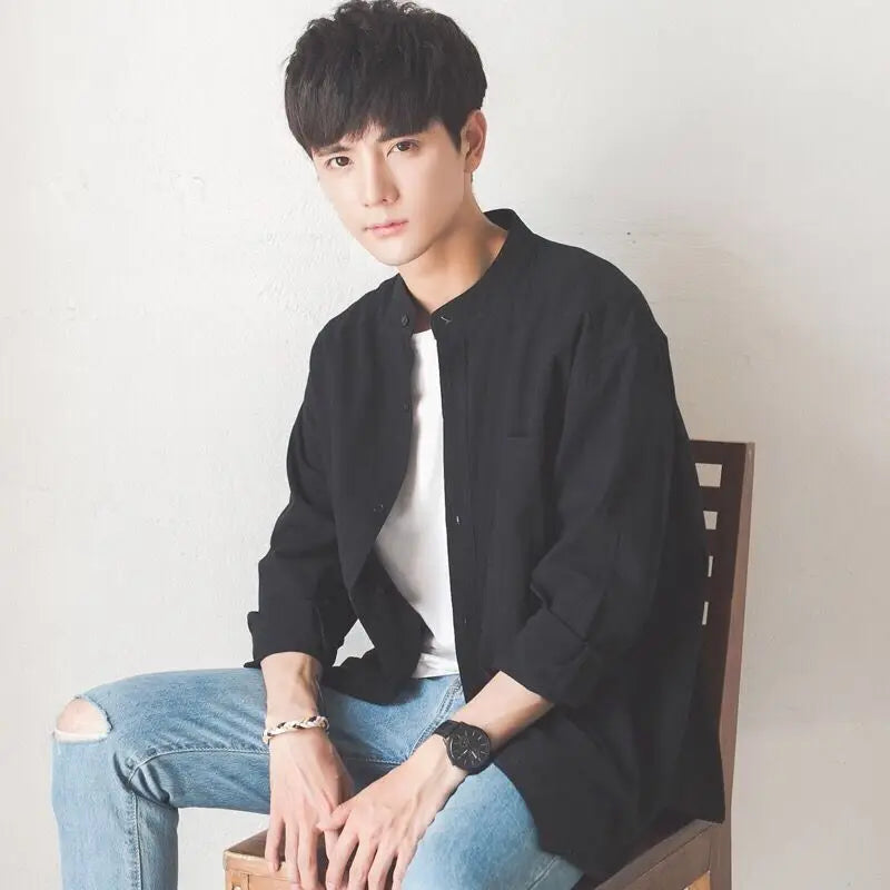 Men’s Cotton Linen Half Sleeve Shirt