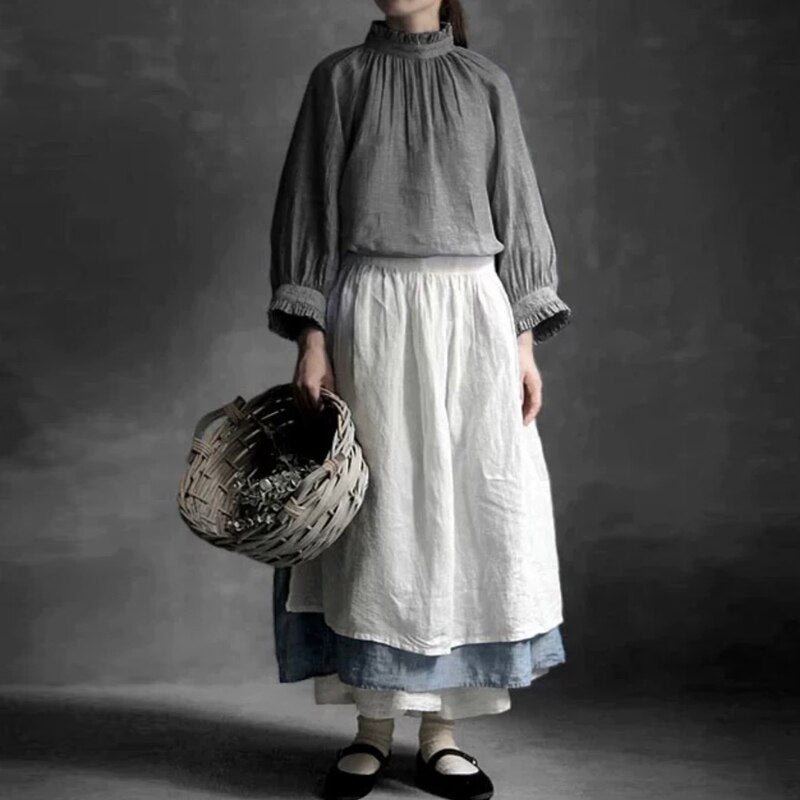 Women's Three Quarter Sleeve Linen Shirt