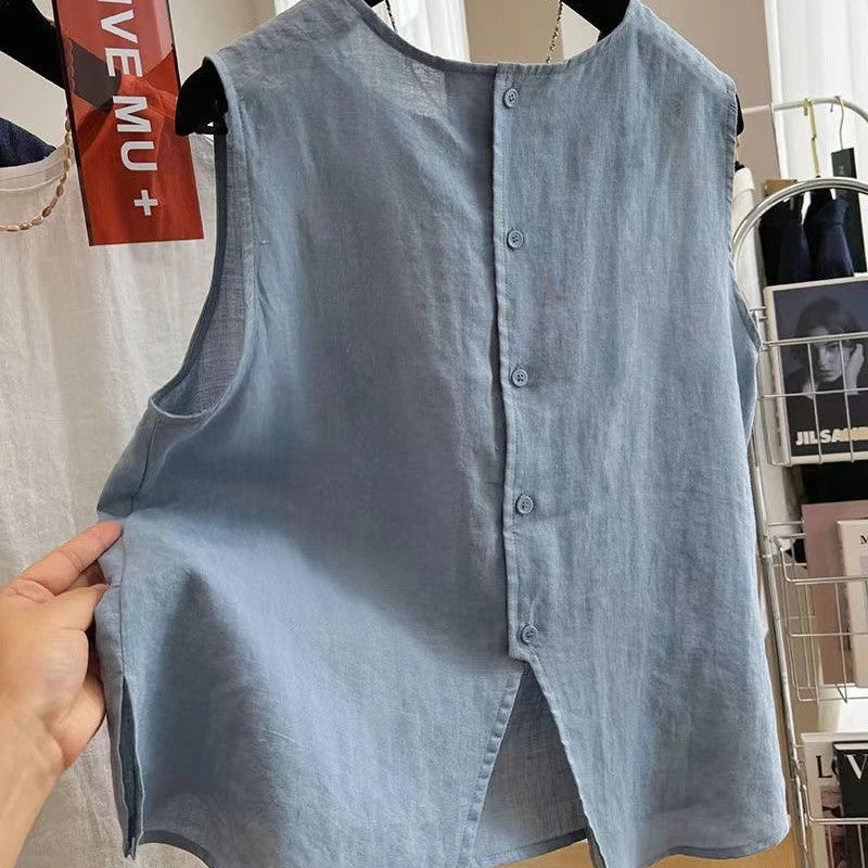 Women’s Cotton Linen Sleeveless Vest