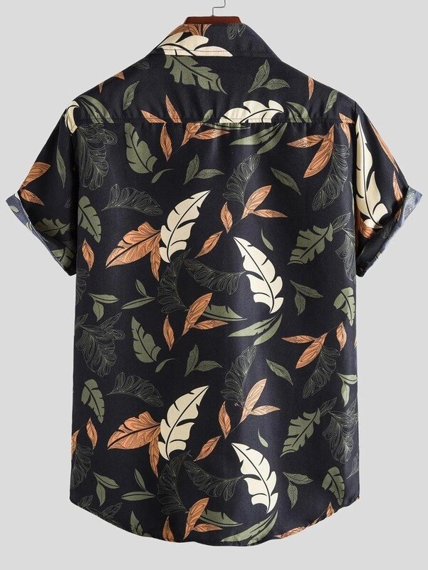 Men's Short Sleeve Cotton and Linen Shirt Top