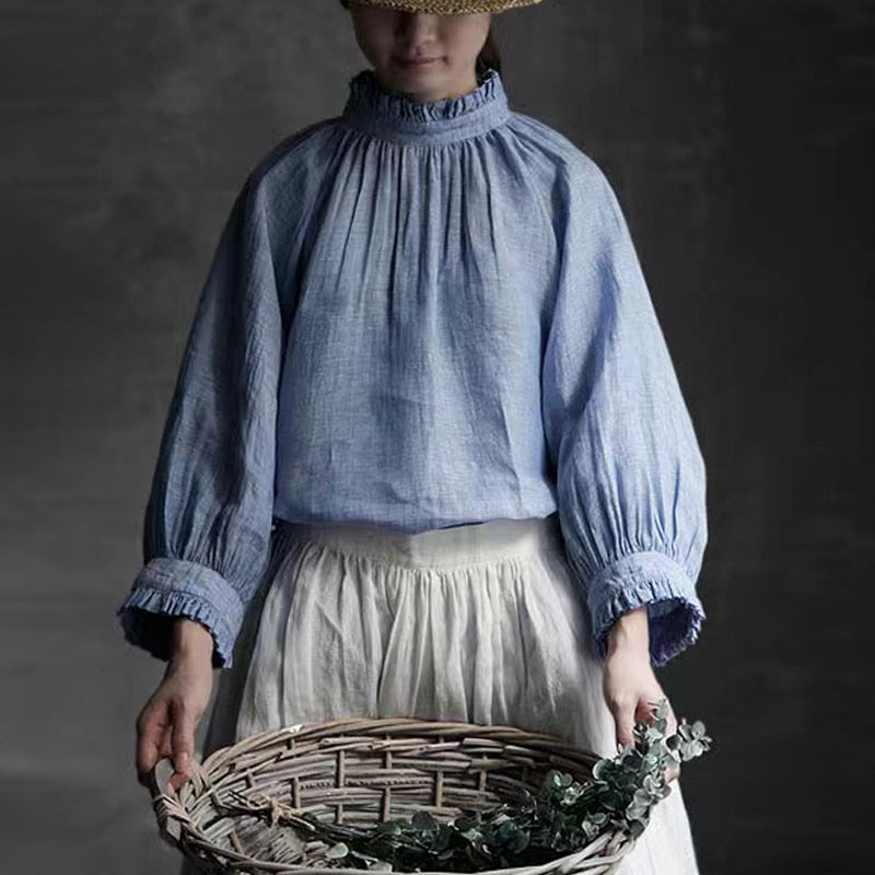 Women's Three Quarter Sleeve Linen Shirt