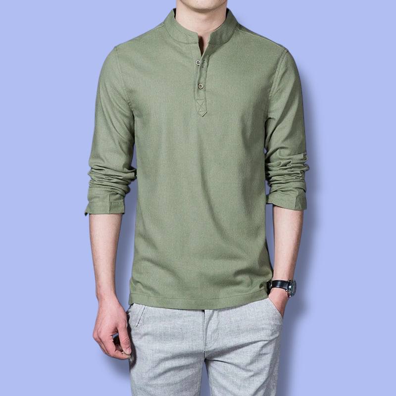 Men’s Long Sleeve Linen T-Shirt