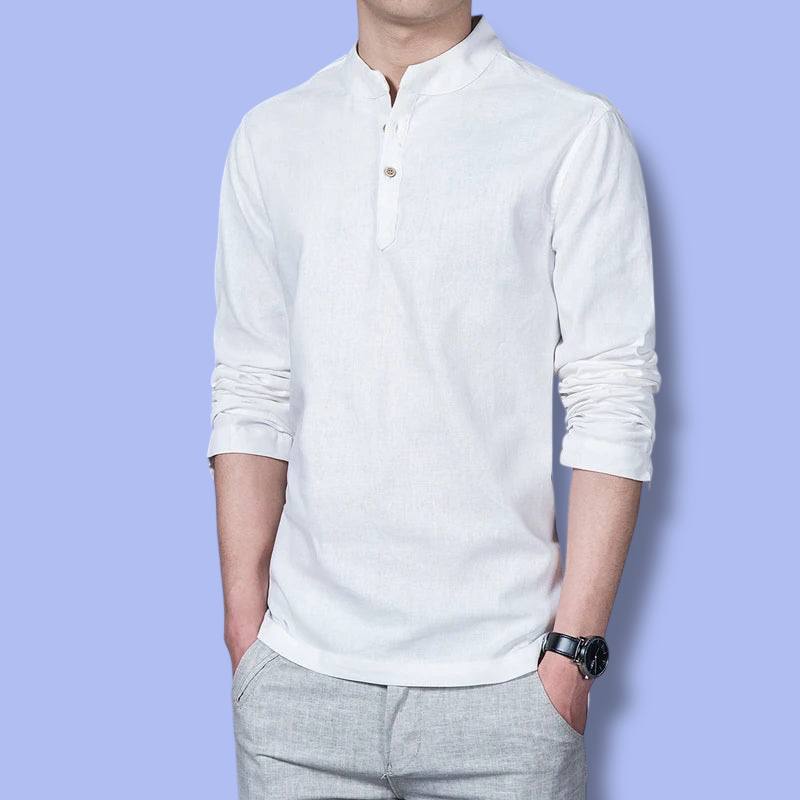 Men’s Long Sleeve Linen T-Shirt