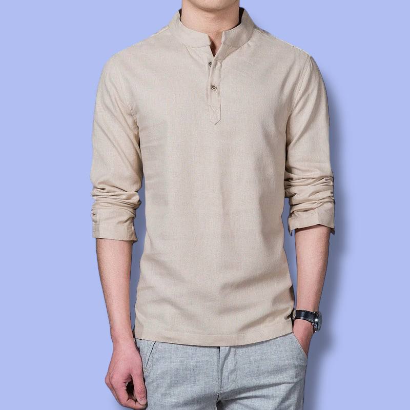 Men’s Long Sleeve Linen T-Shirt