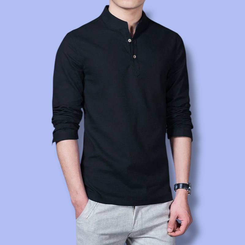 Men’s Long Sleeve Linen T-Shirt