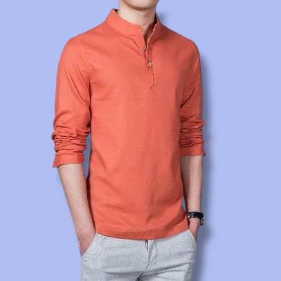 Men’s Long Sleeve Linen T-Shirt