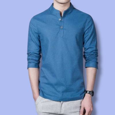 Men’s Long Sleeve Linen T-Shirt