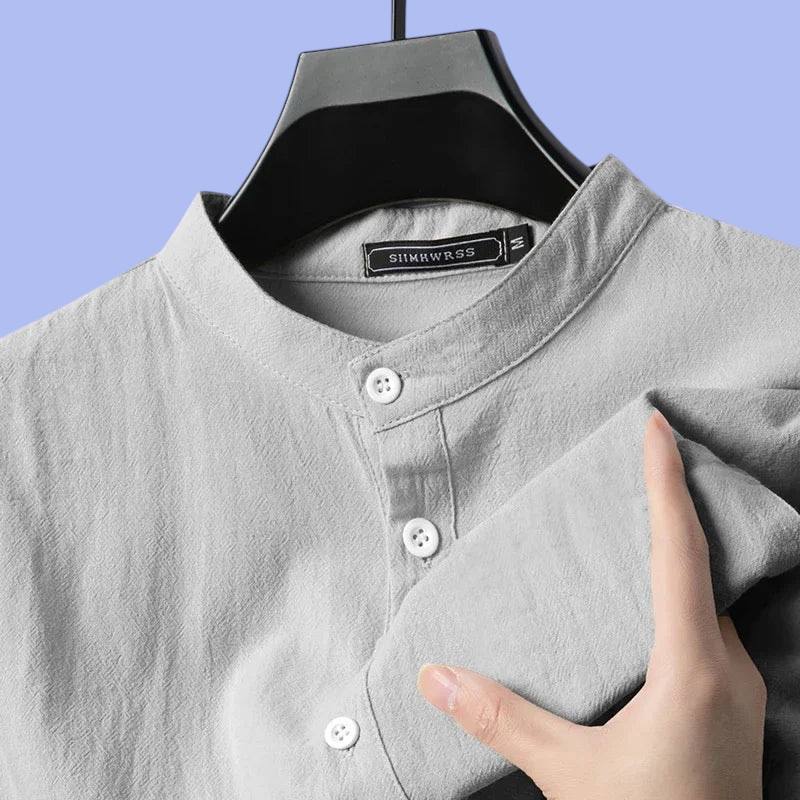 Men’s Cotton Linen Lightweight Henley Shirt