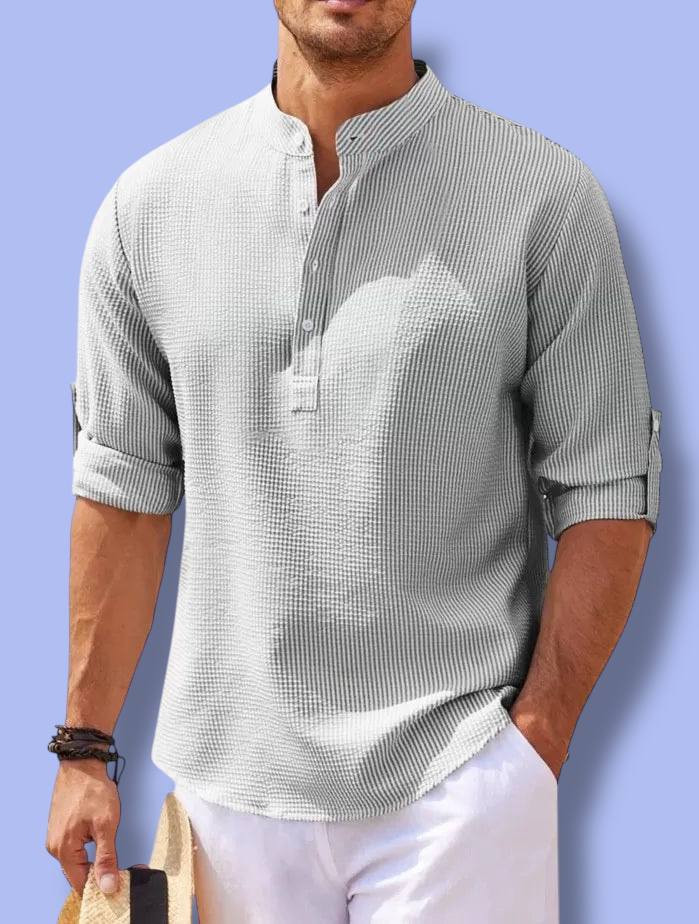 Men’s Cotton Linen Long Sleeve Shirt