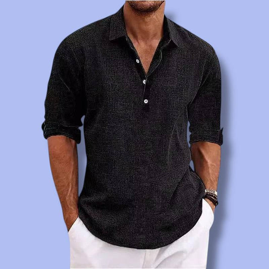 Men’s Linen-Blend Short Sleeve Shirt