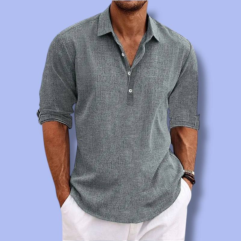 Men’s Linen-Blend Short Sleeve Shirt
