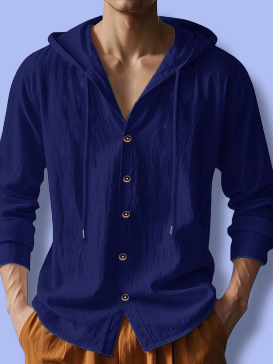 Men’s Cotton Linen Long Sleeve Shirt