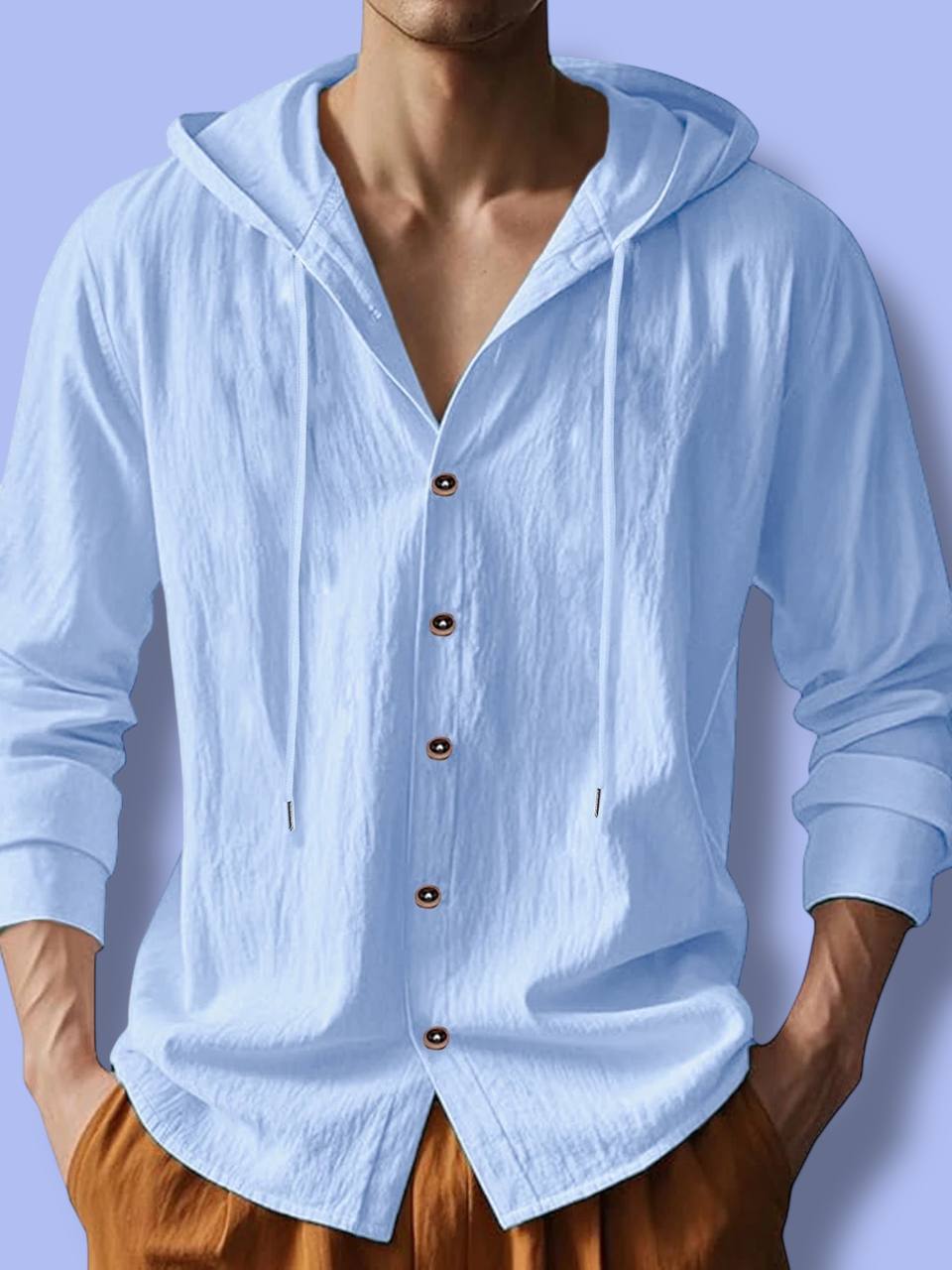 Men’s Cotton Linen Long Sleeve Shirt