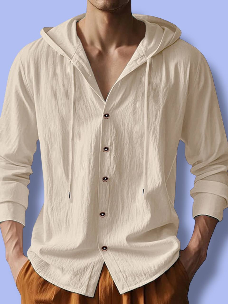 Men’s Cotton Linen Long Sleeve Shirt