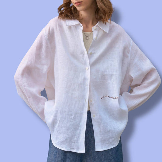 Women’s 100% Linen Long Sleeve Shirt