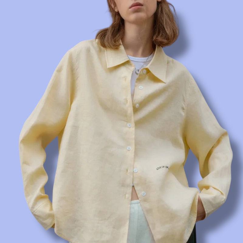 Women’s 100% Linen Long Sleeve Shirt