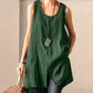 ZANZEA Women's Cotton Linen O-Neck Tunic Tops Tee Blouse