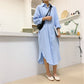 Women's Long Sleeve V-Neck Linen Cottons Shirt