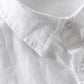Men Long-Sleeved Square Collar Cotton Linen Shirt