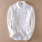 Men's Full Sleeve Turn-down Collar Linen Cotton Shirt