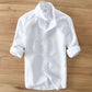 Men Long Sleeve Slim Fit Cotton Linen Blouses