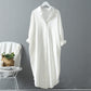Women's Long Sleeve V-Neck Linen Cottons Shirt