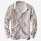 Men's Long Sleeve Cotton Solid Slim Fit Linen Shirts